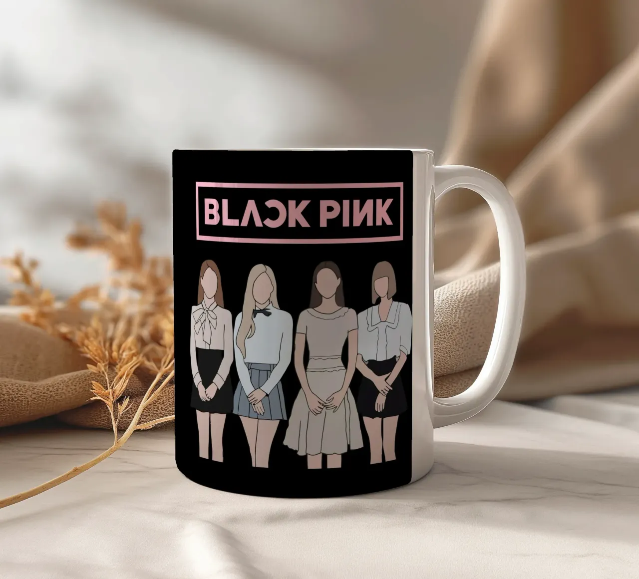 Vettore piatto K-pop Blackpink tazza in ceramica da igoshdesigns