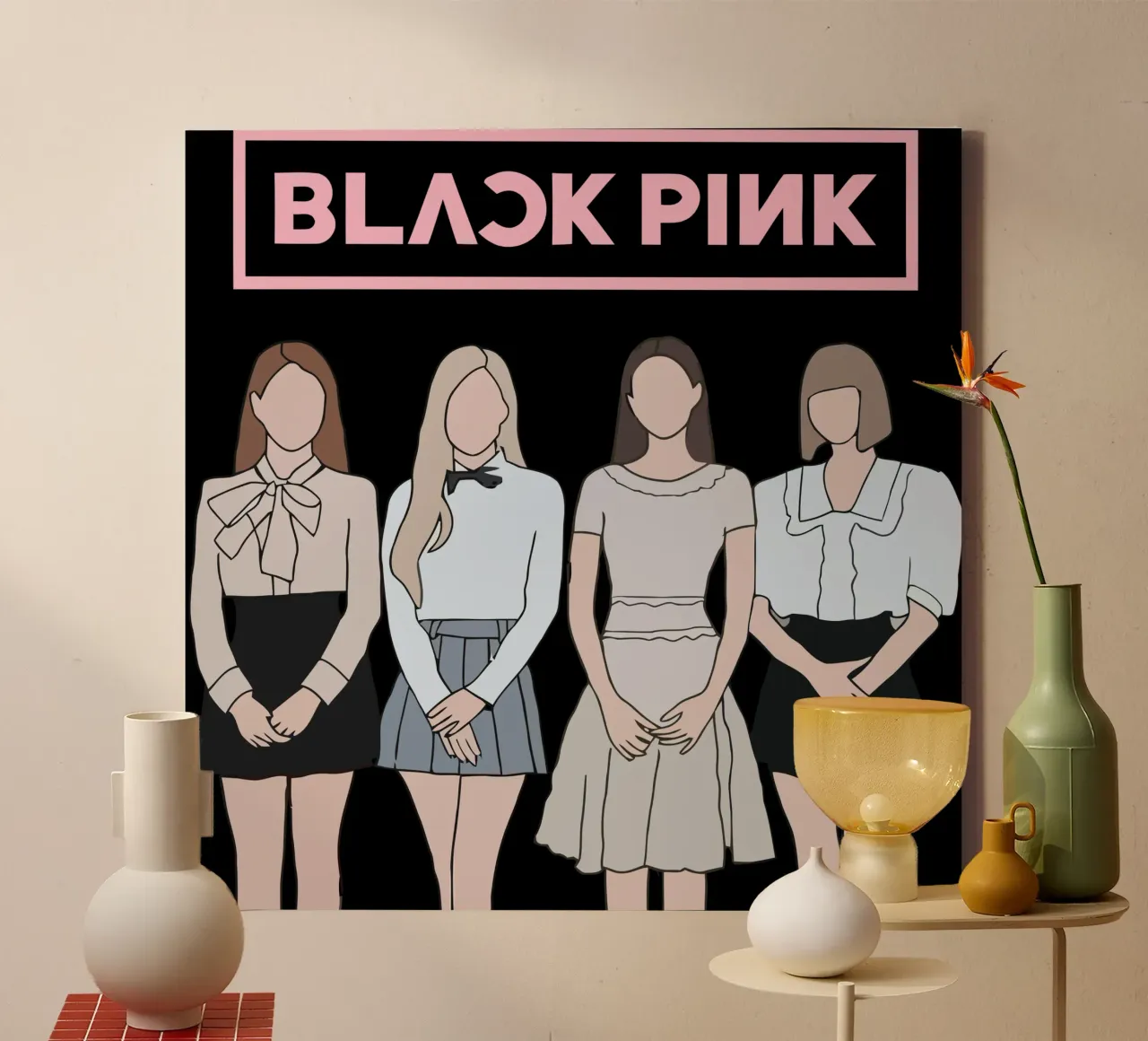 Vector Plano K-pop Blackpink lienzo con Marco flotante de igoshdesigns
