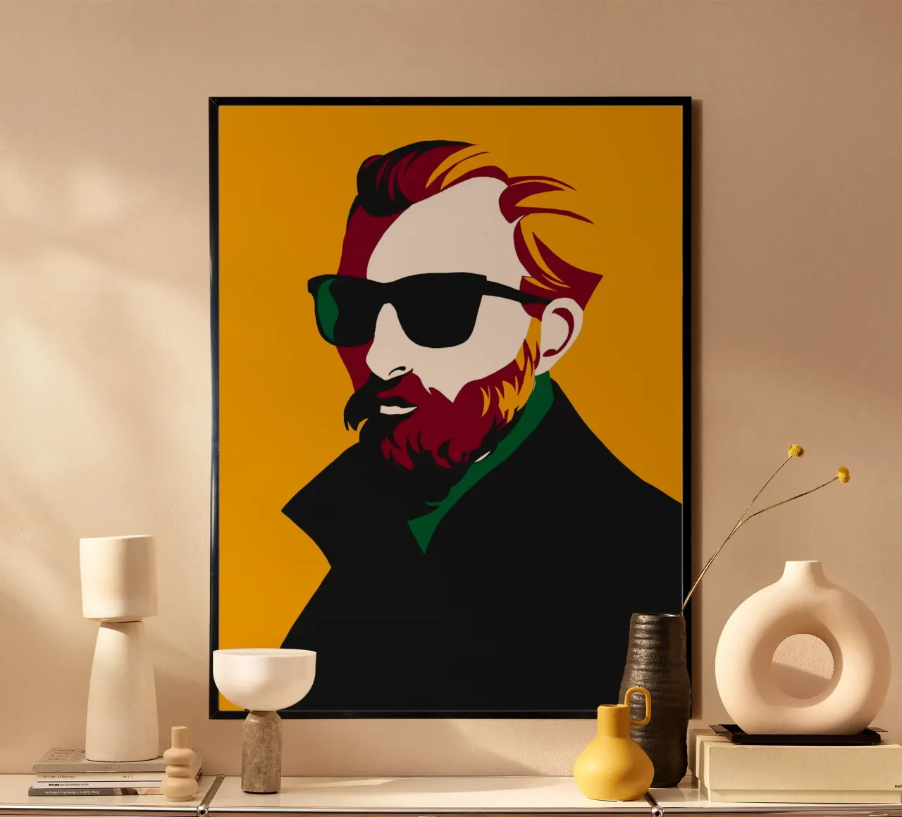 man in black yellow poster da huminity