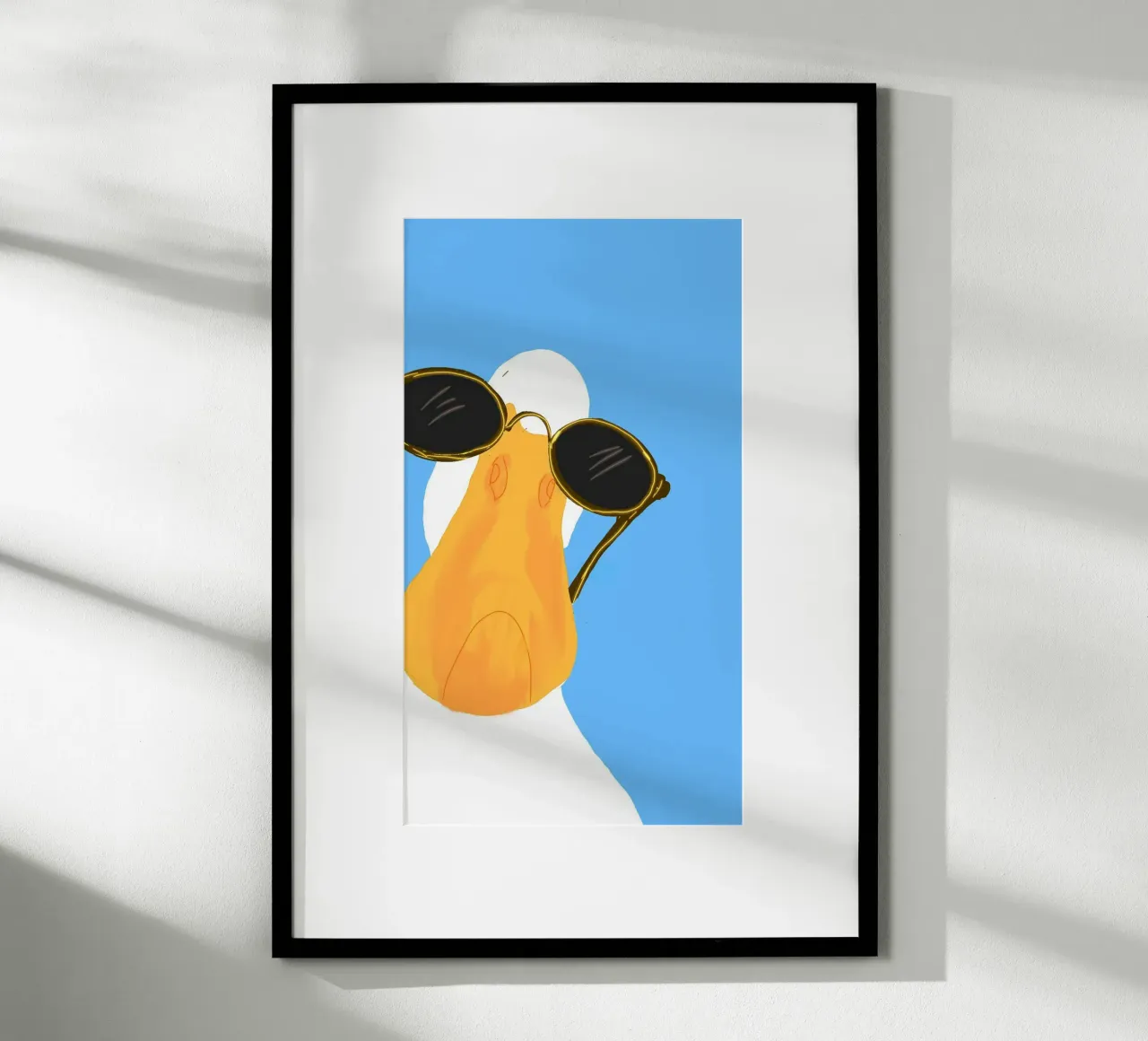 fashion duck with glasses poster con telaio in alluminio da panada