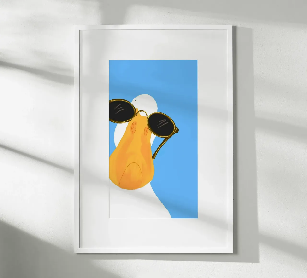fashion duck with glasses poster con telaio in alluminio da panada
