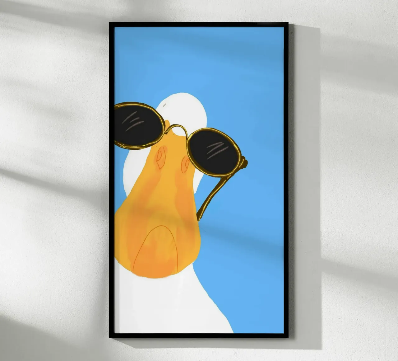 fashion duck with glasses poster con telaio in alluminio da panada