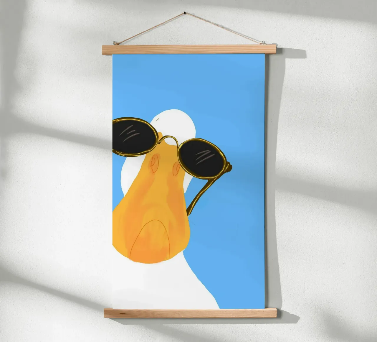 fashion duck with glasses poster con telaio in alluminio da panada
