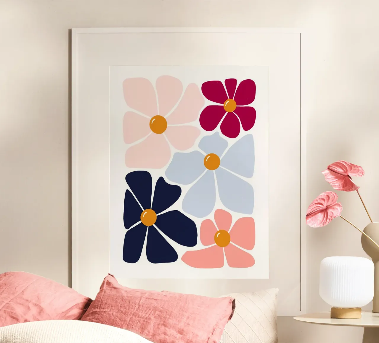 colorful shape flower poster da panada