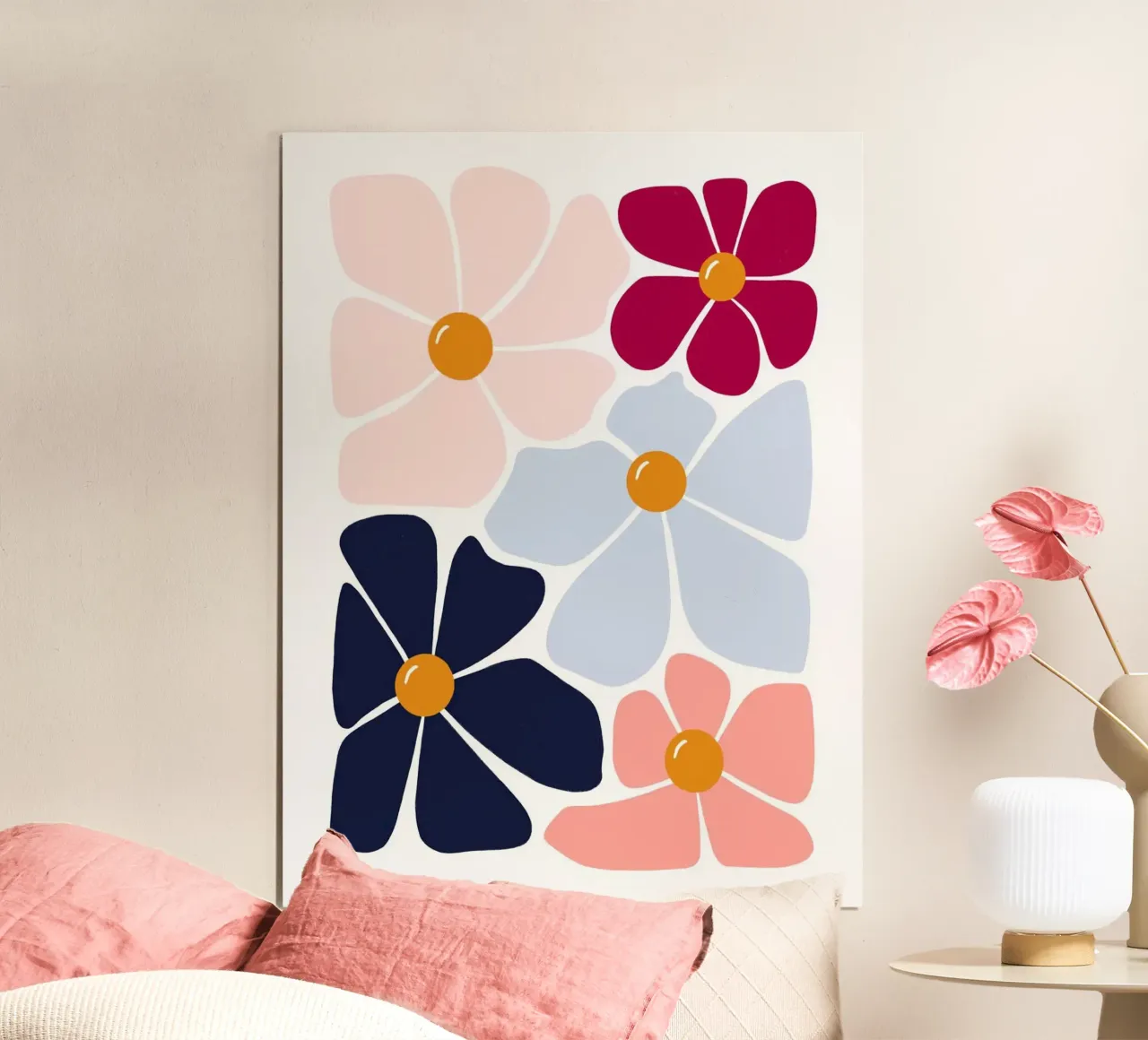 colorful shape flower poster da panada