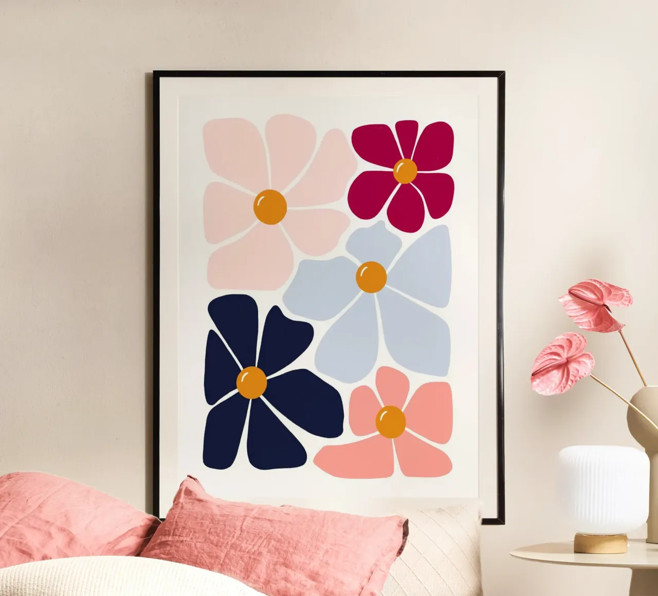 colorful shape flower poster da panada