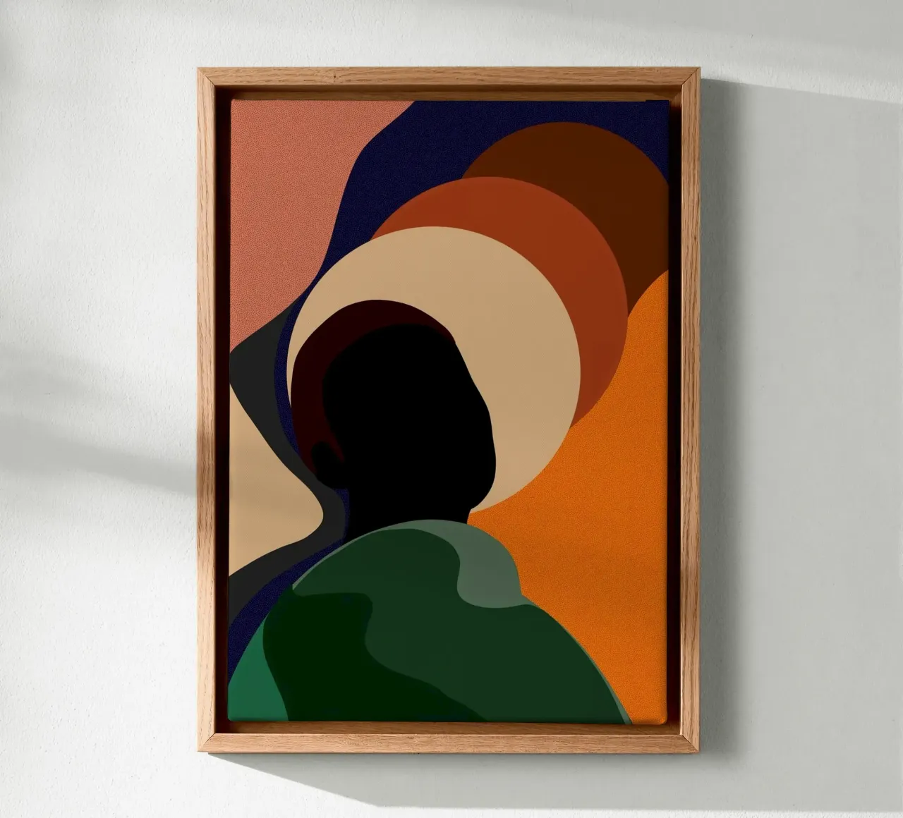abstract man with circle canvas met Baklijst van huminity