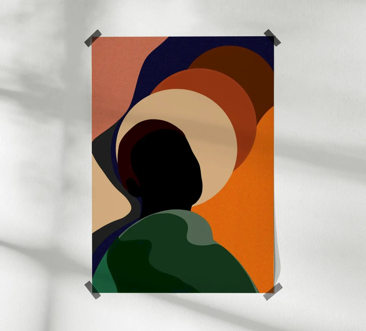 abstract man with circle poster con telaio in alluminio da huminity