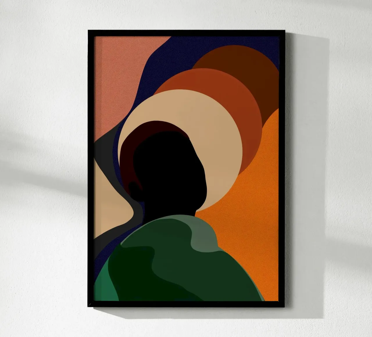 abstract man with circle poster con telaio in alluminio da huminity