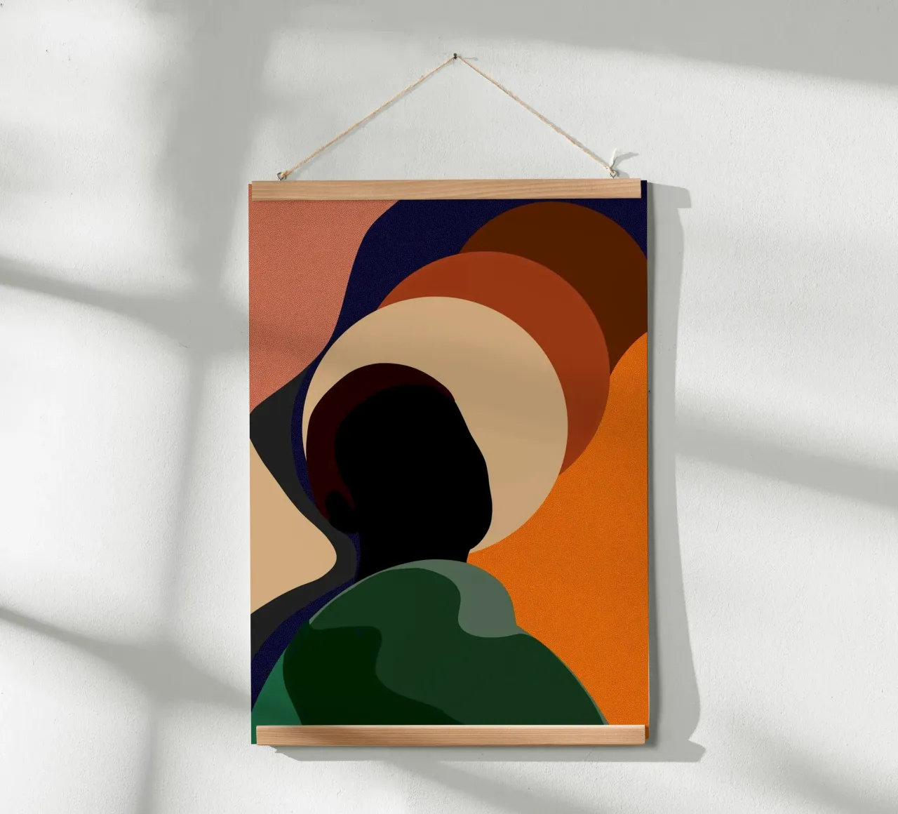 abstract man with circle poster con telaio in alluminio da huminity