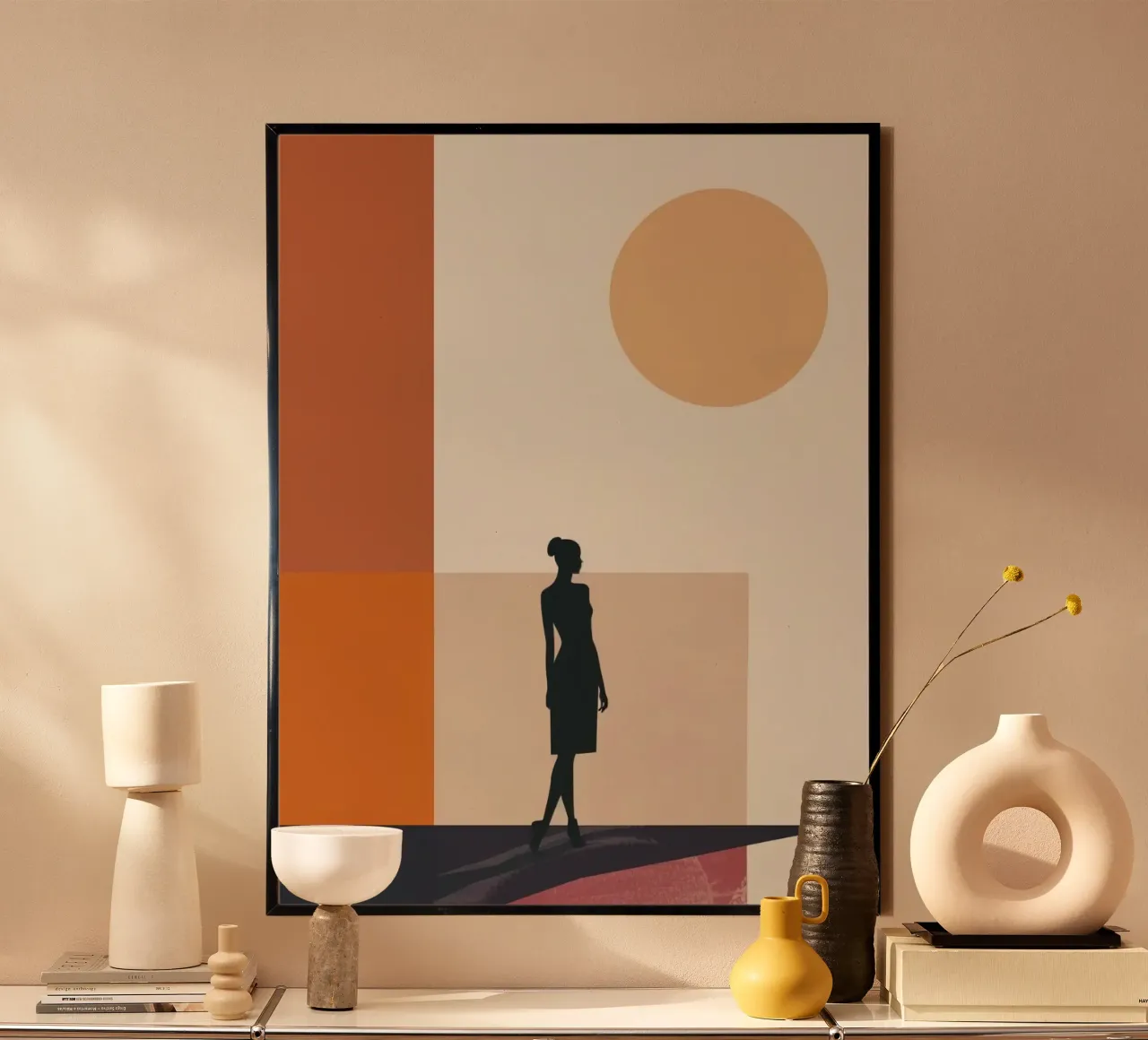 abstract model and shape poster con telaio in legno da huminity