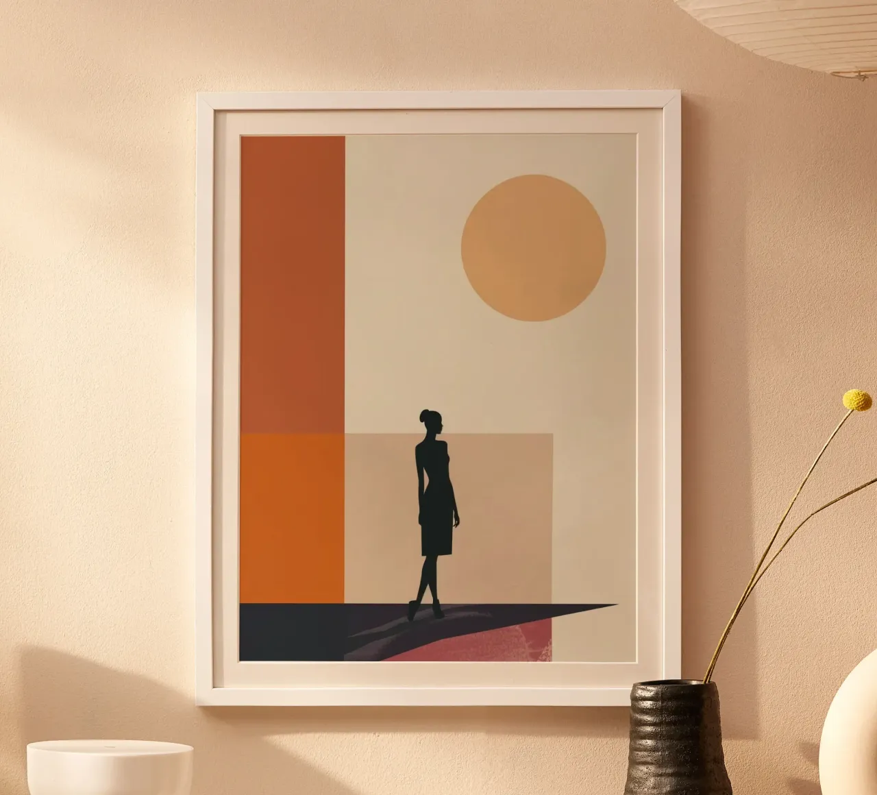 abstract model and shape poster con telaio in legno da huminity