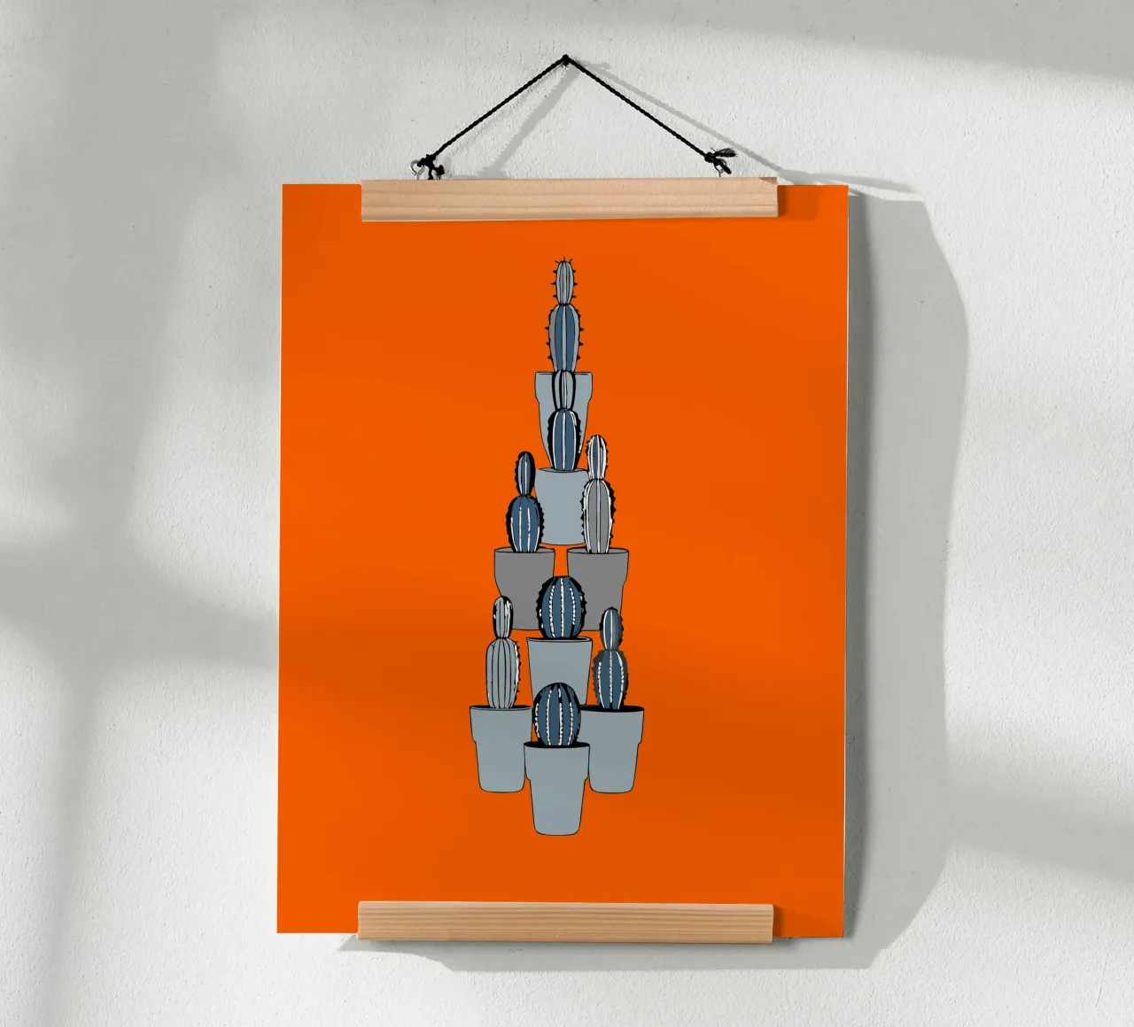 Molti vasi per cactus poster con telaio in legno da OUR SHOP