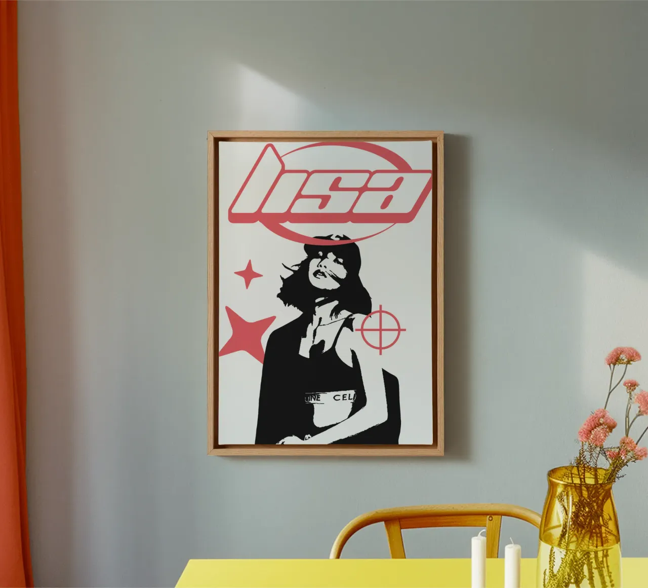 Silhouet Blackpink - Lisa Y2k Dance canvas met Baklijst van mannys_artt