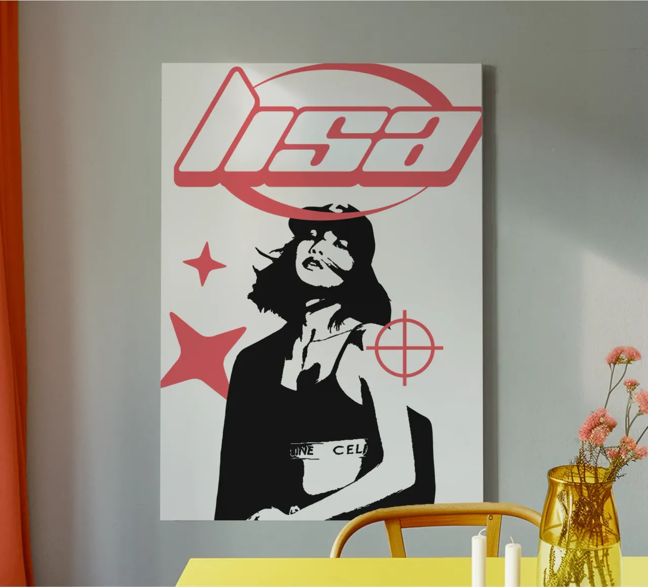 Silhouet Blackpink - Lisa Y2k Dance canvas met Baklijst van mannys_artt