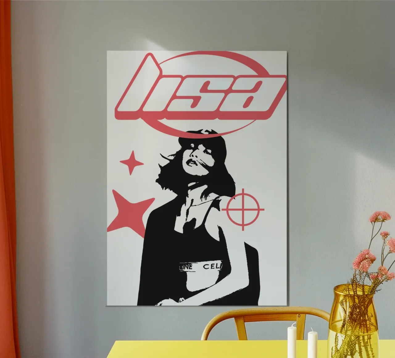 Silhouette Blackpink - Lisa Y2k Dance poster con telaio in alluminio da mannys_artt