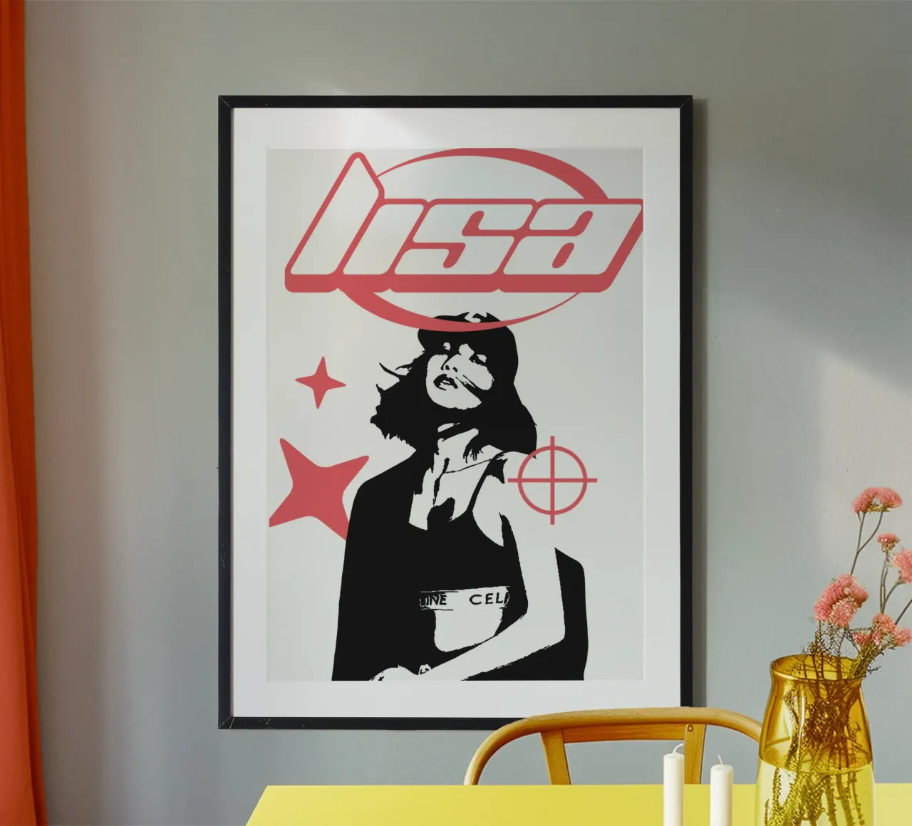 Silhouette Blackpink - Lisa Y2k Dance poster con telaio in alluminio da mannys_artt