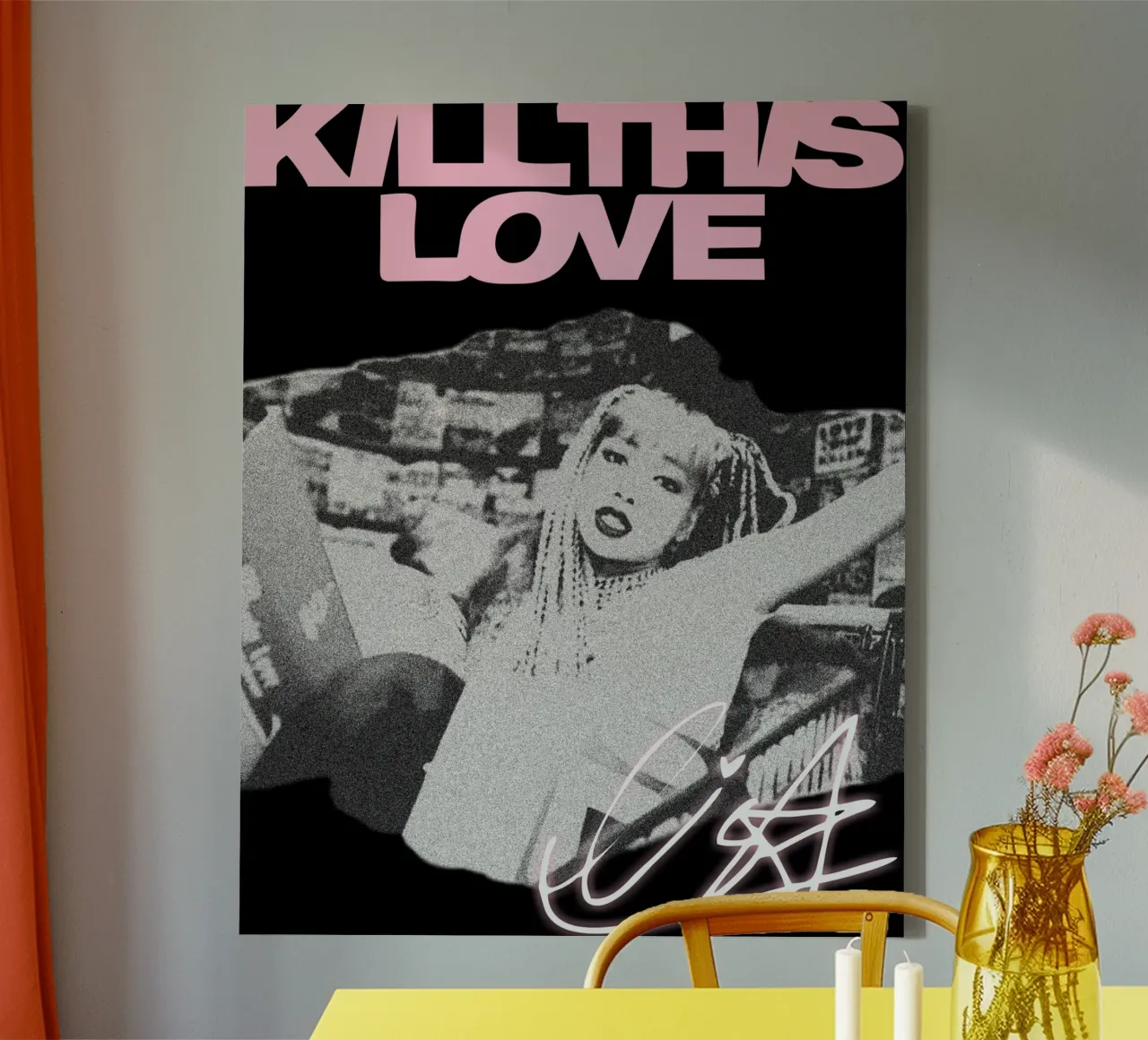 Dood deze liefde Lisa K-pop canvas met Baklijst van mannys_artt