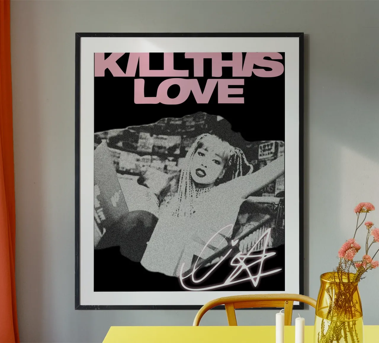 Uccidere questo amore Lisa K-pop poster con telaio in legno da mannys_artt