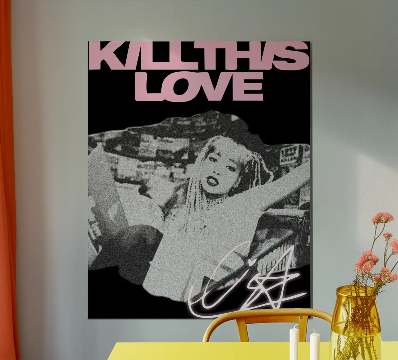 Uccidere questo amore Lisa K-pop poster con telaio in legno da mannys_artt