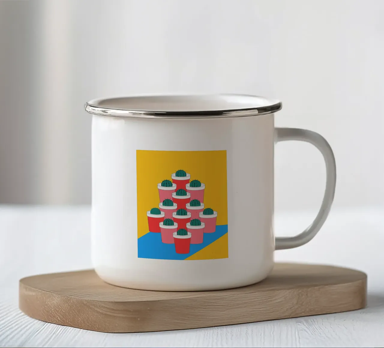 Composizione di vasi di cactus tazza in smalto da OUR SHOP