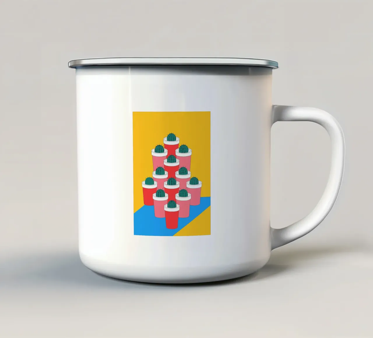 Composizione di vasi di cactus tazza in smalto da OUR SHOP