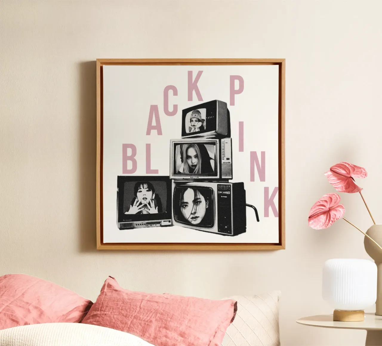 Televisie ingelijst - Kpop canvas met Baklijst van mannys_artt