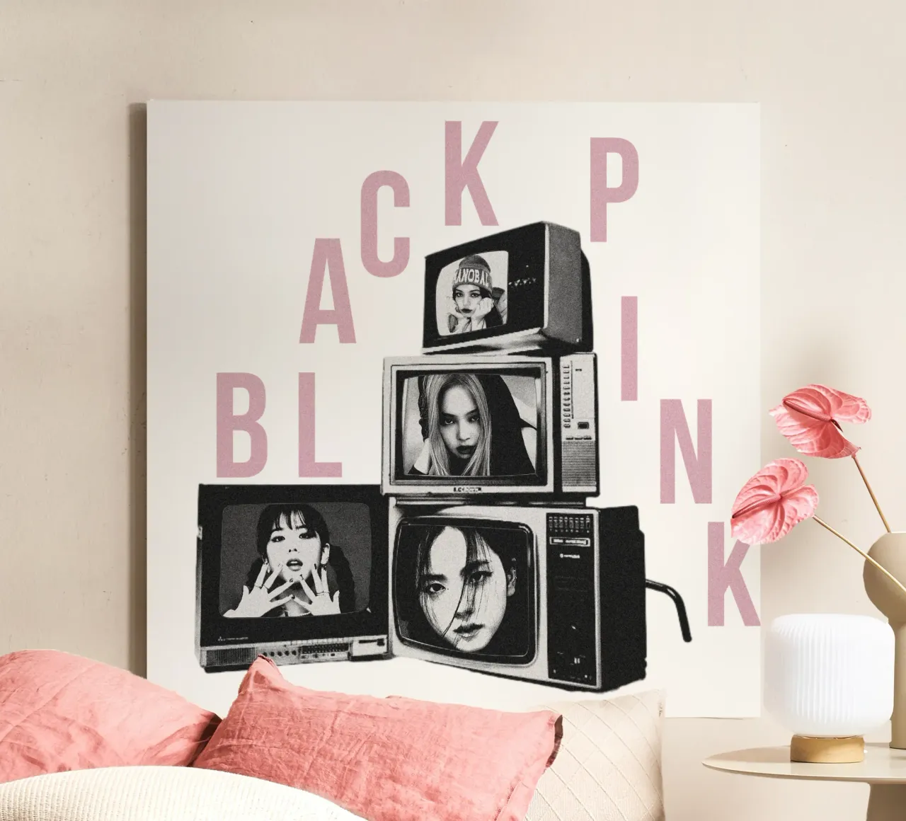 Televisie ingelijst - Kpop canvas met Baklijst van mannys_artt