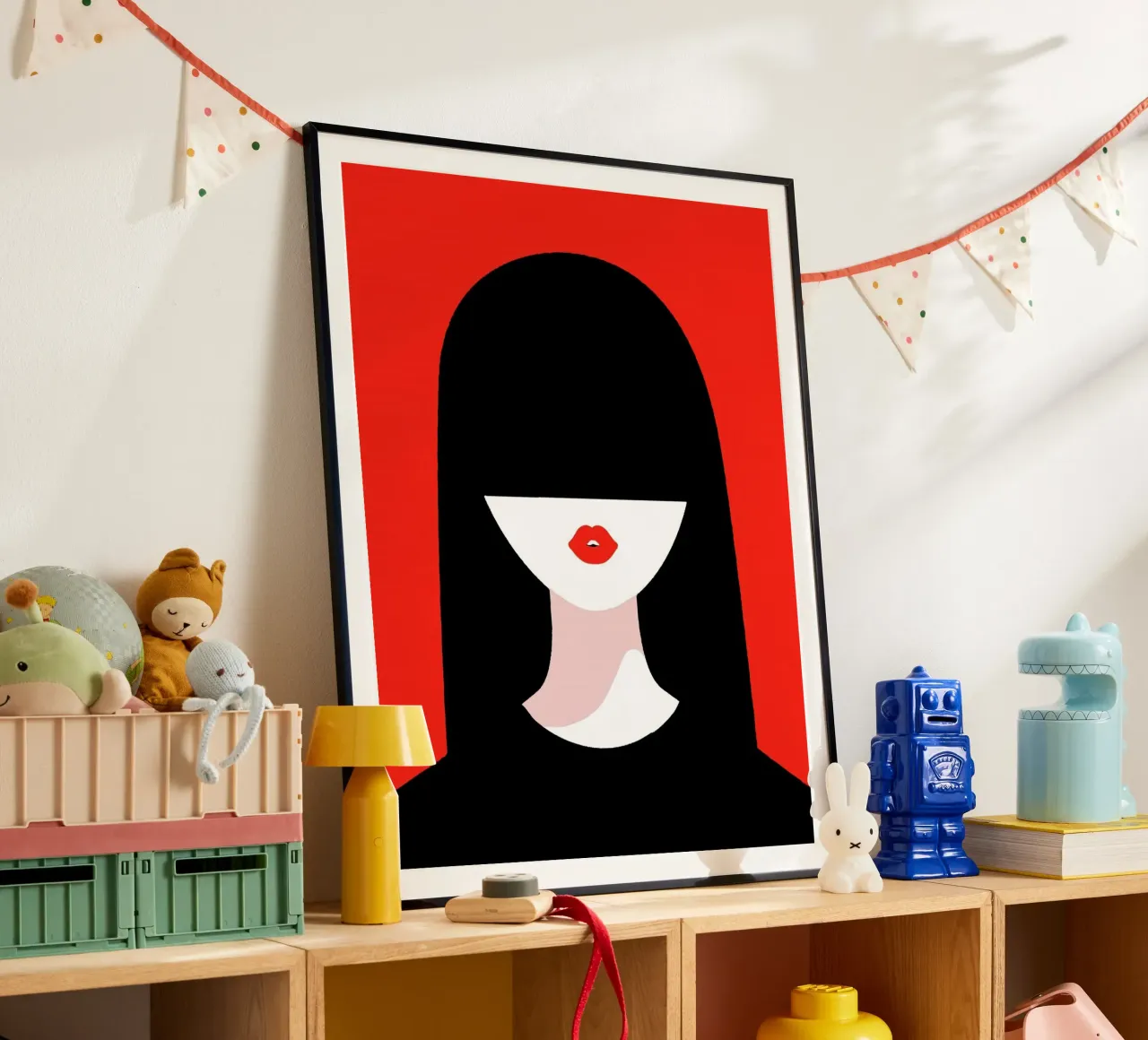 cool girl with black red poster con telaio in plastica da firmana