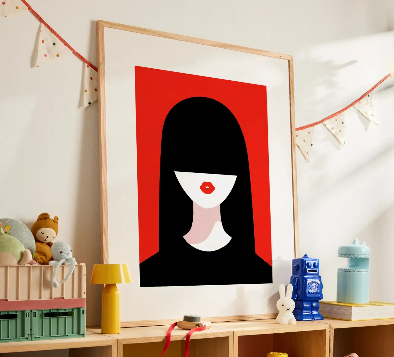 cool girl with black red poster con telaio in plastica da firmana