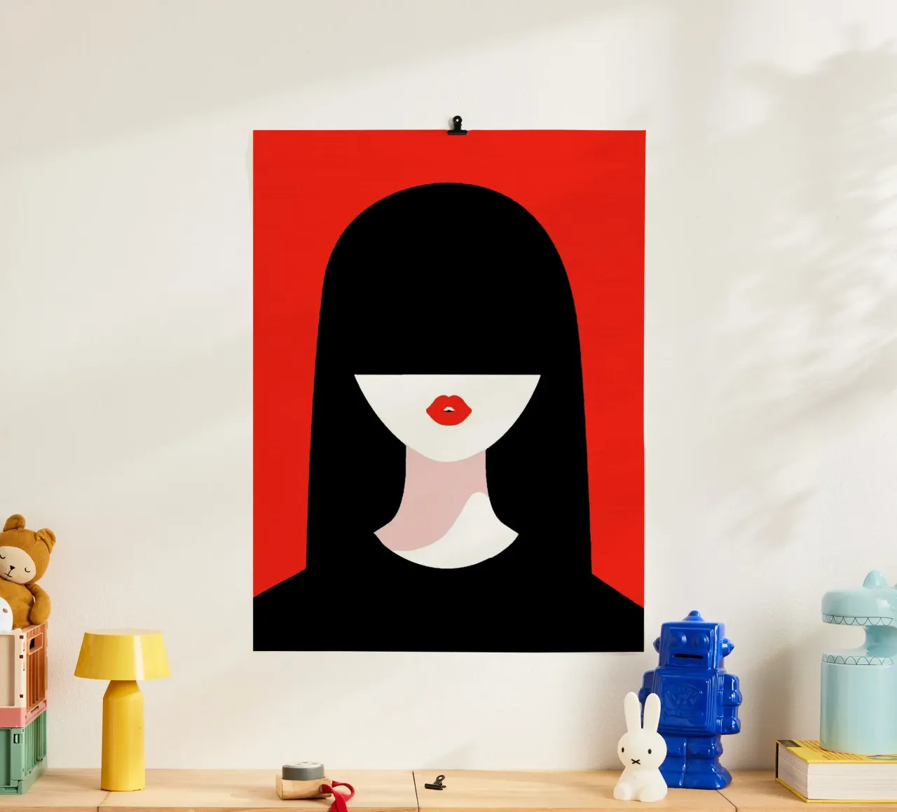 cool girl with black red poster con telaio in plastica da firmana