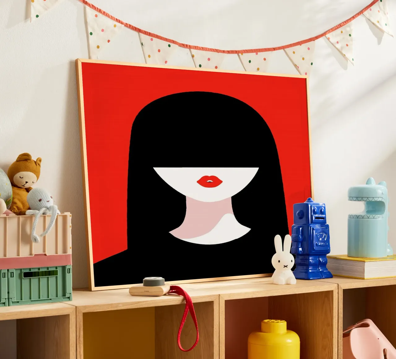 cool girl with black red poster con telaio in plastica da firmana