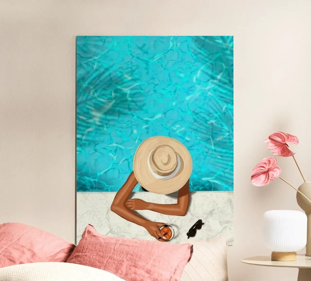 girl chill in poolside poster da sunity