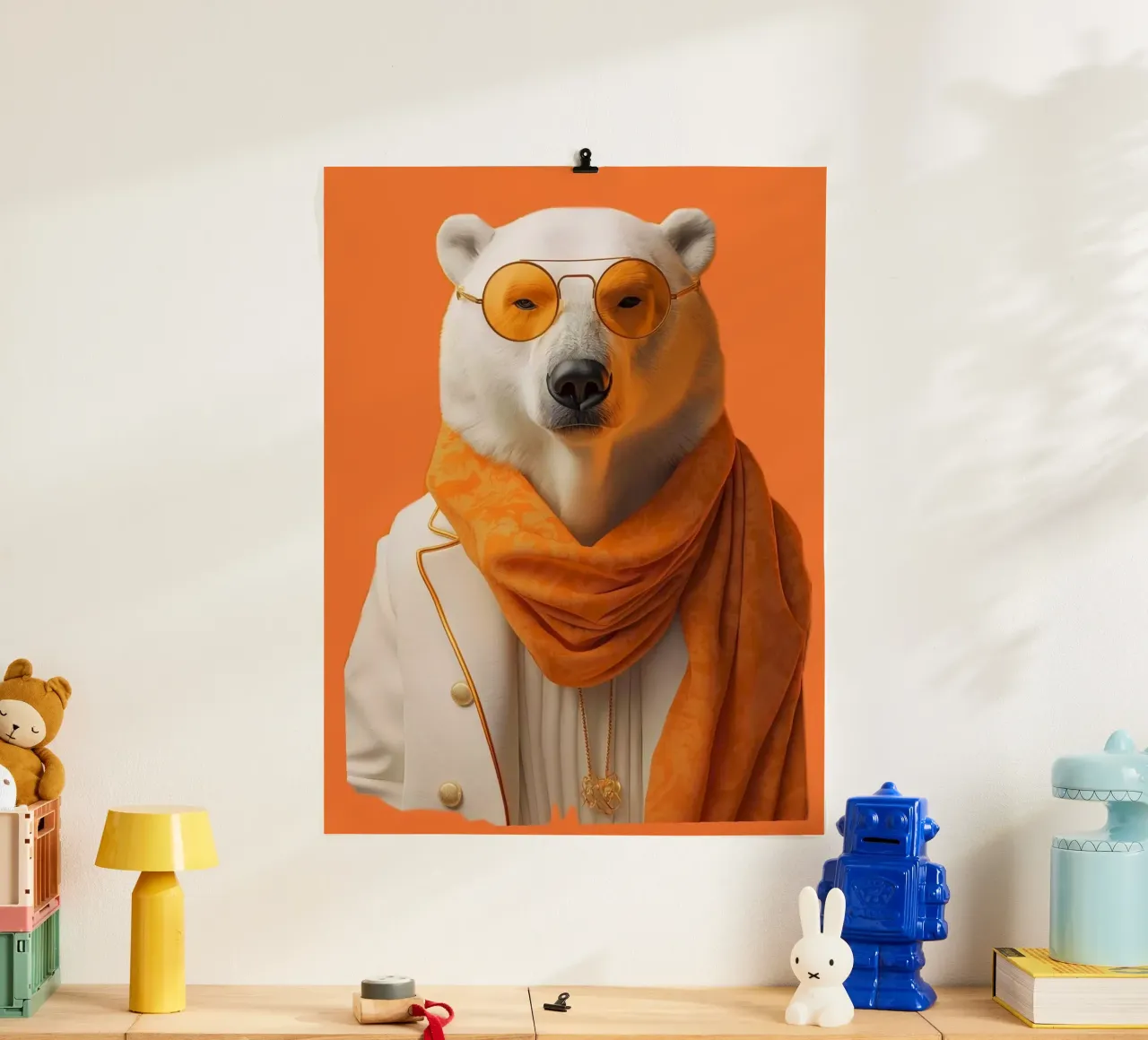 cool bear with scarf poster da sunity