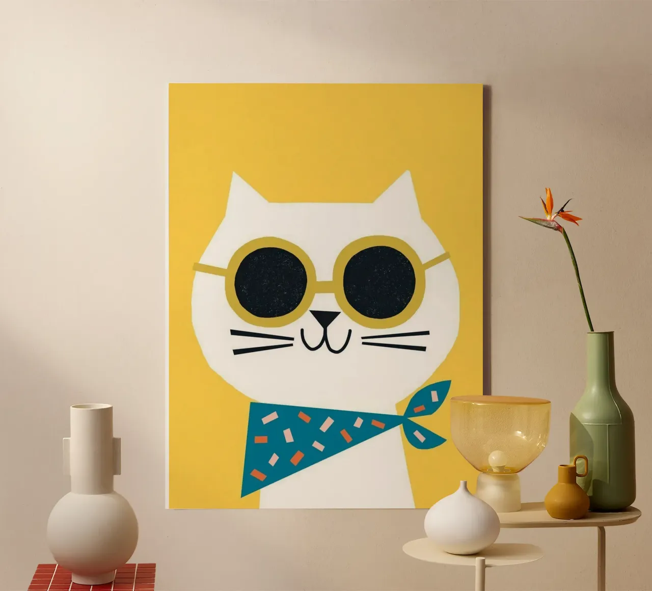 cat playful in goodmood canvas met Baklijst van firmana