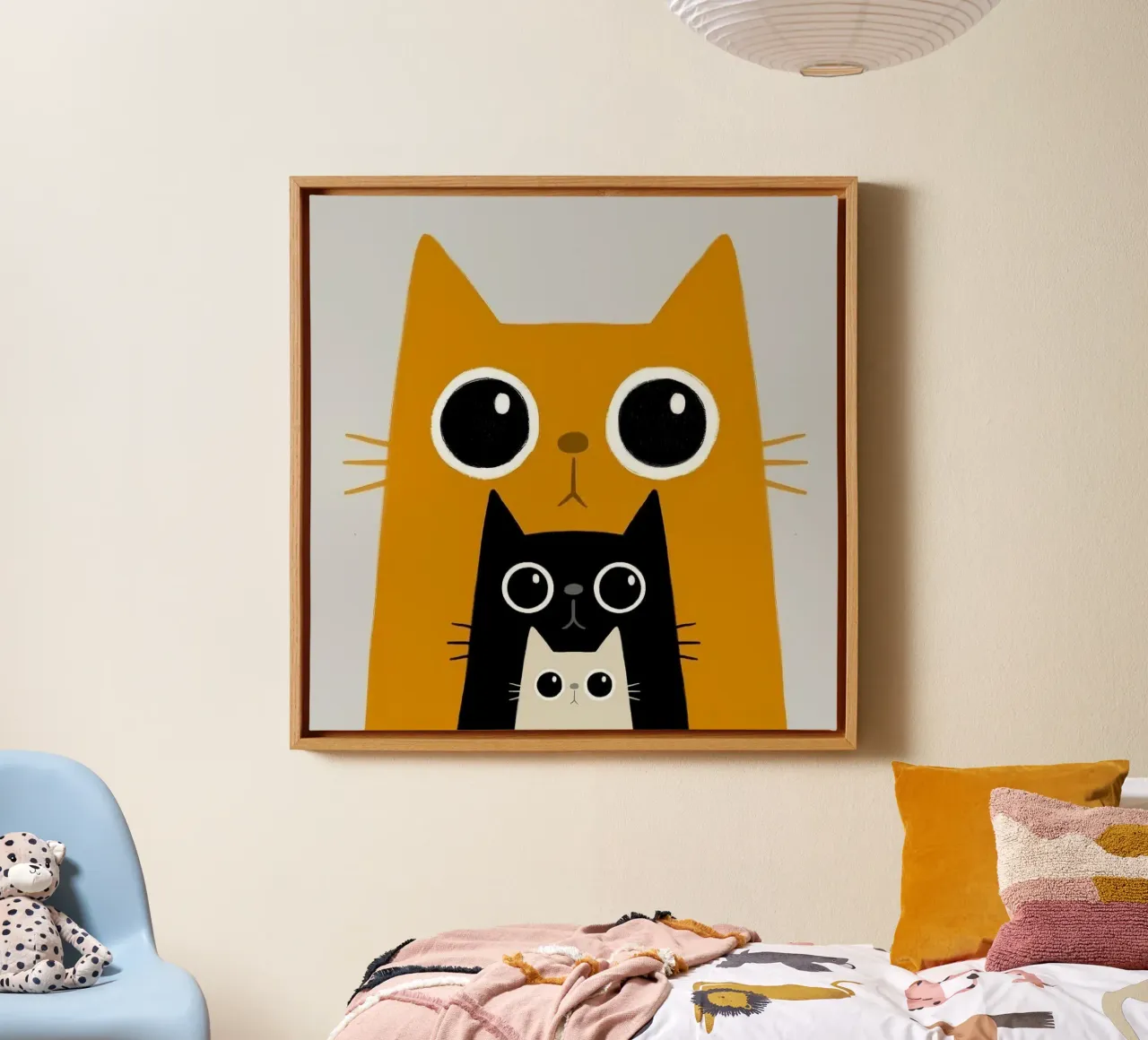 size of cat Leinwand mit Schattenfugenrahmen von sunity
