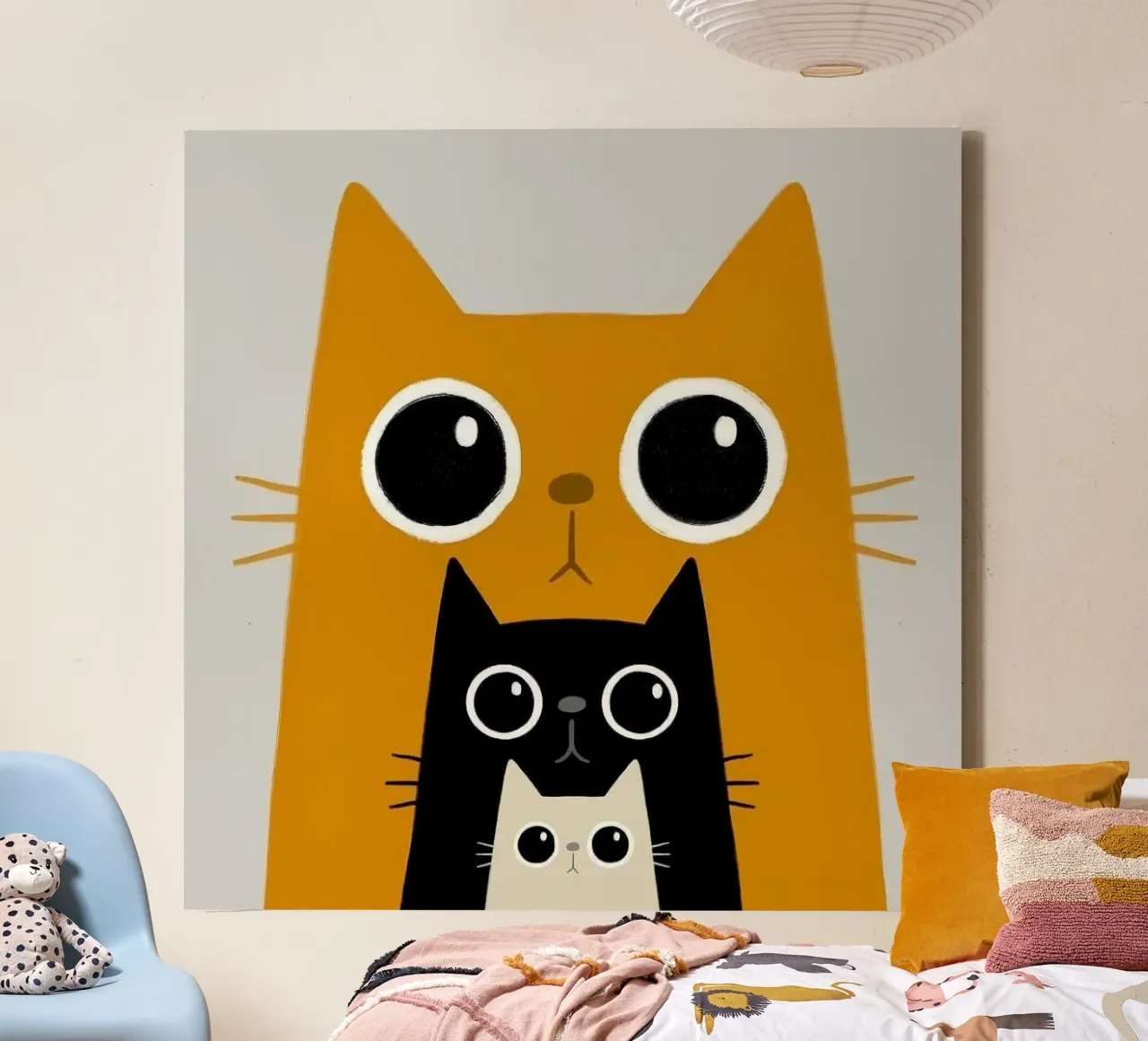 size of cat Leinwand mit Schattenfugenrahmen von sunity