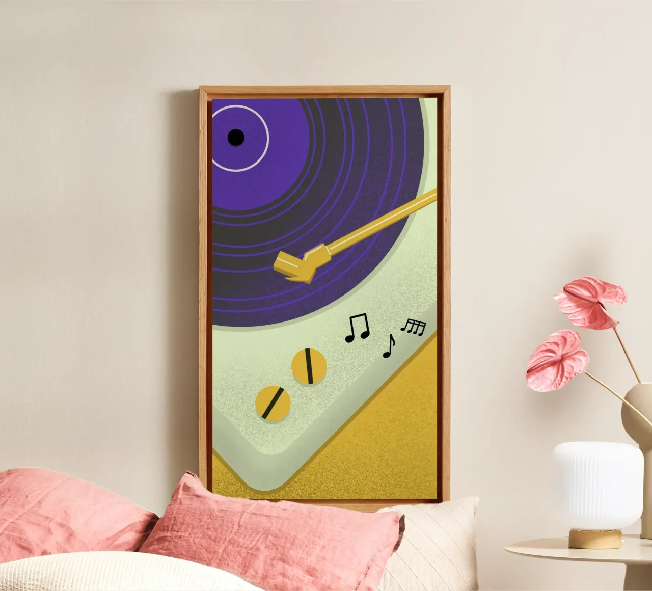 music play in yellow shade canvas met Baklijst van firmana