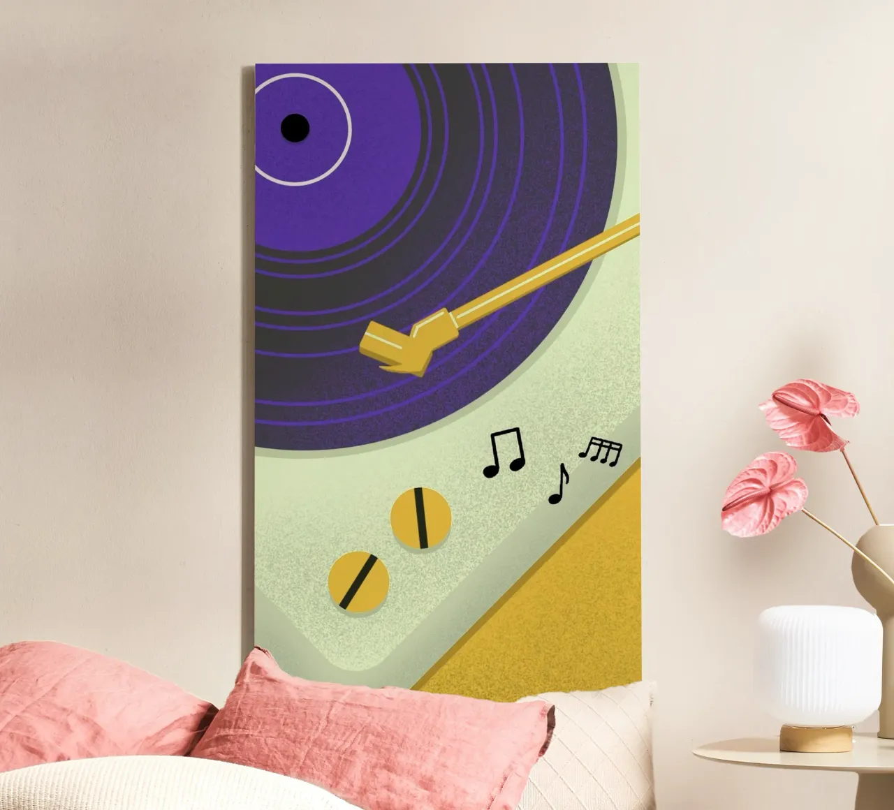music play in yellow shade canvas met Baklijst van firmana