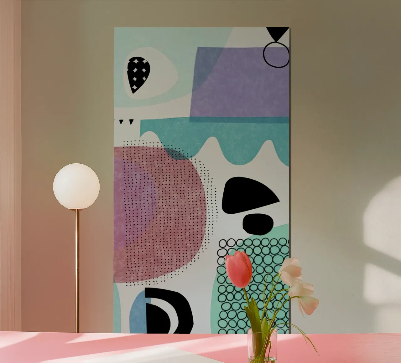 shapes symbol in light shade poster con telaio in alluminio da firmana