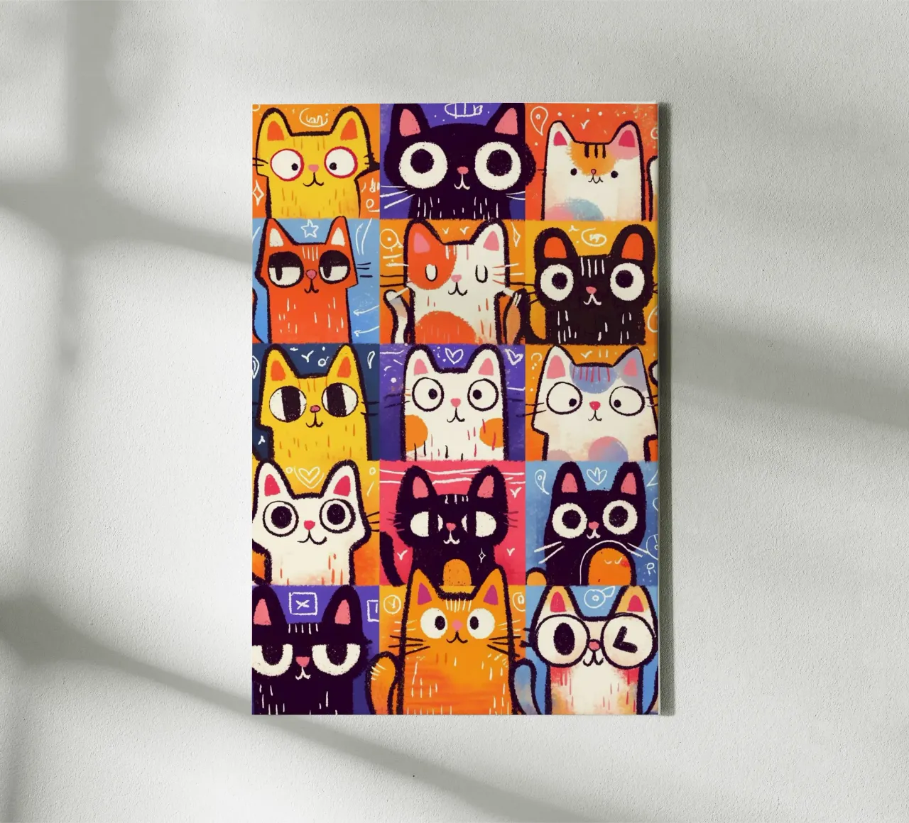 Mischievous cat posture canvas met Baklijst van sunity