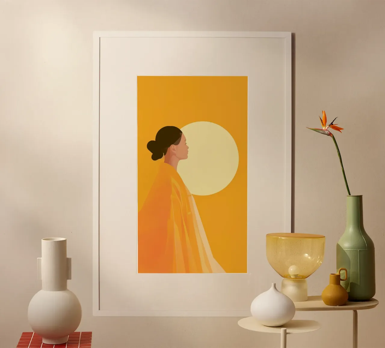 girl chill in yellow shade poster da firmana