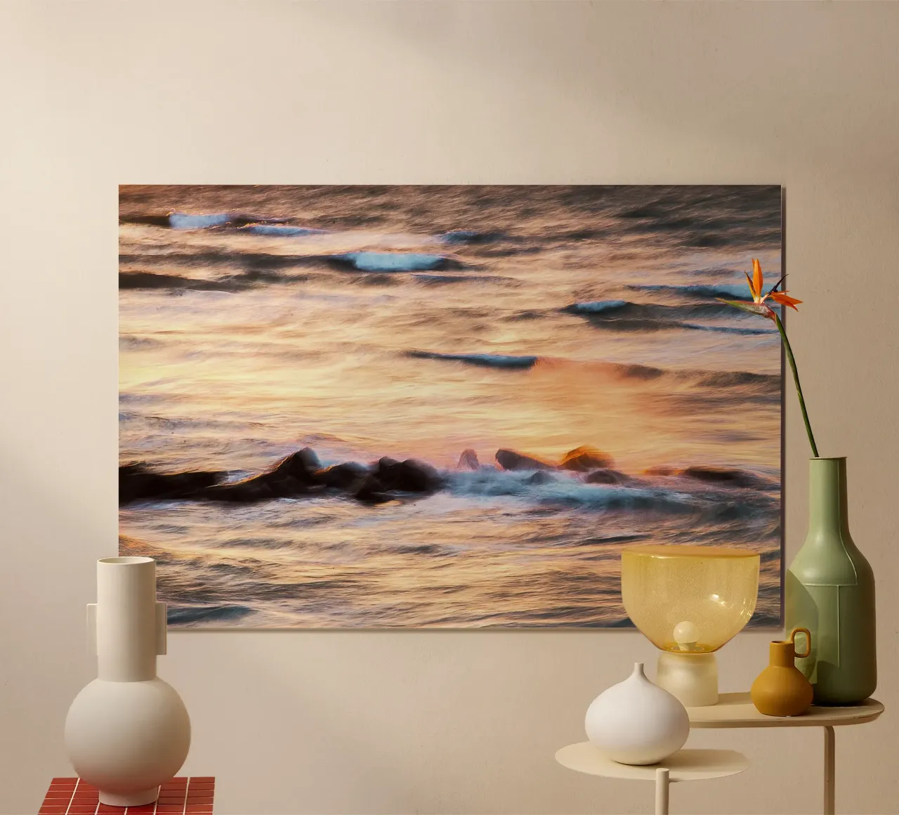 Onde velate in riva al mare - Stampa d'arte poster da jay