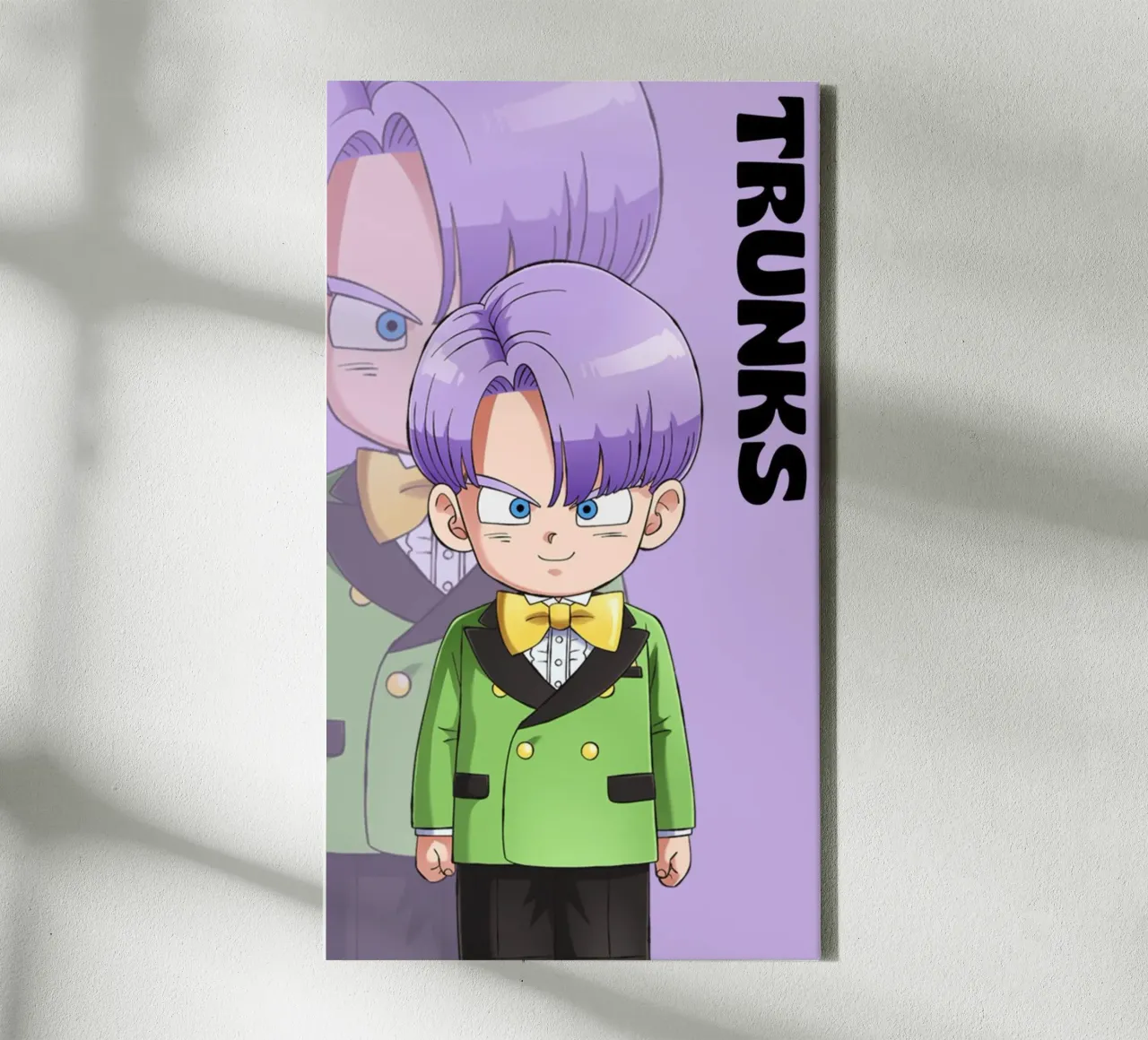 Halb-Saiyan Trunks - Dragon Ball Z Leinwand mit Schattenfugenrahmen von sophielouise.designs