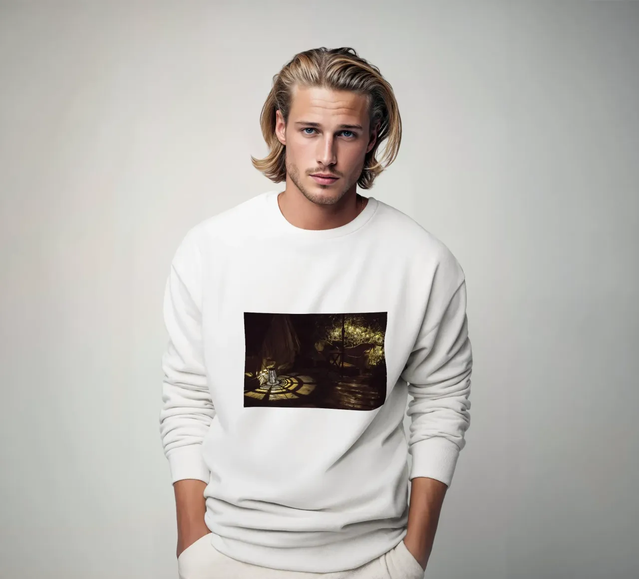 Nachtlicht schaduwen - fine art print sweatshirt van jay