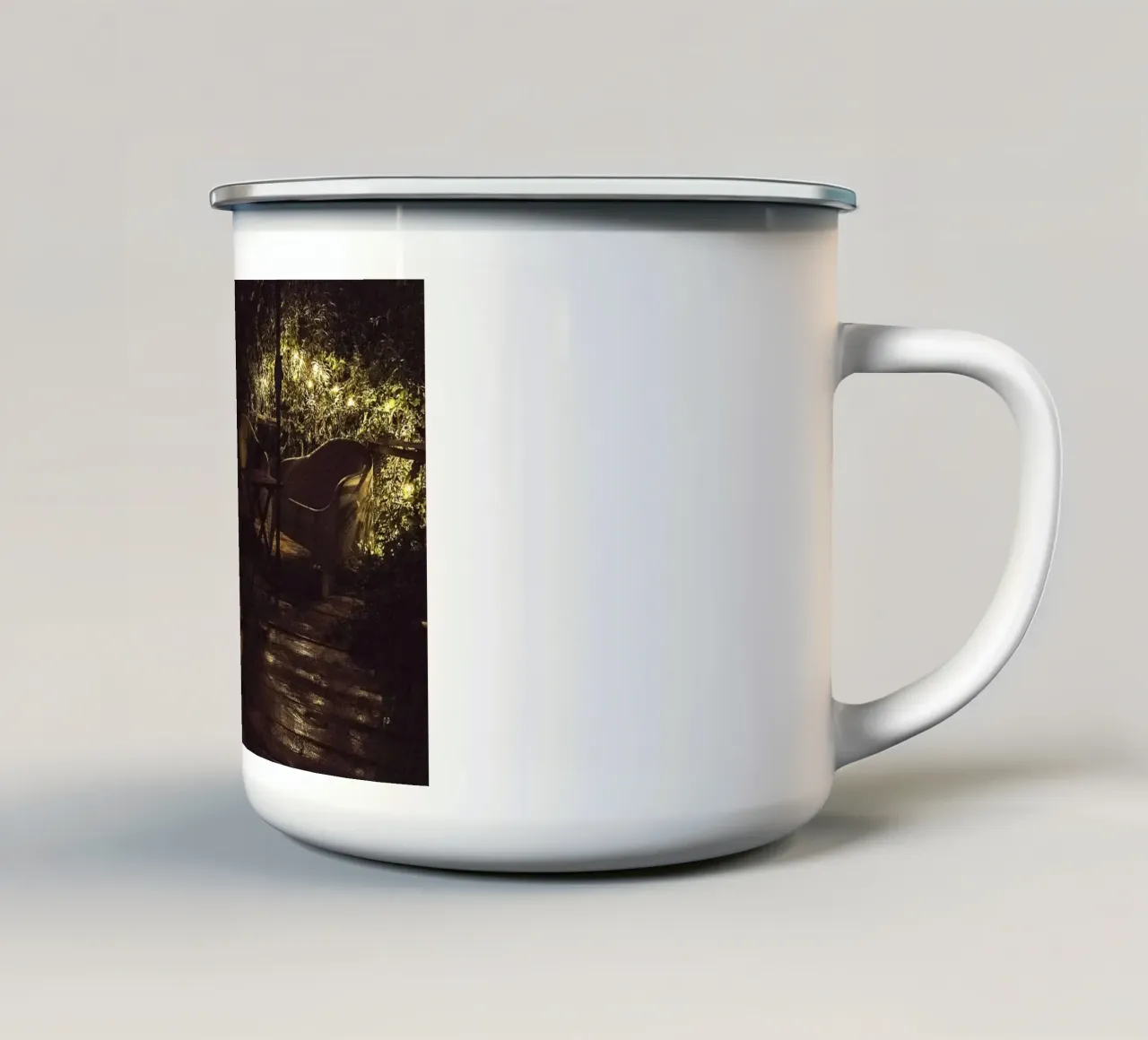 Nachtlicht schaduwen - fine art print emaille mok van jay