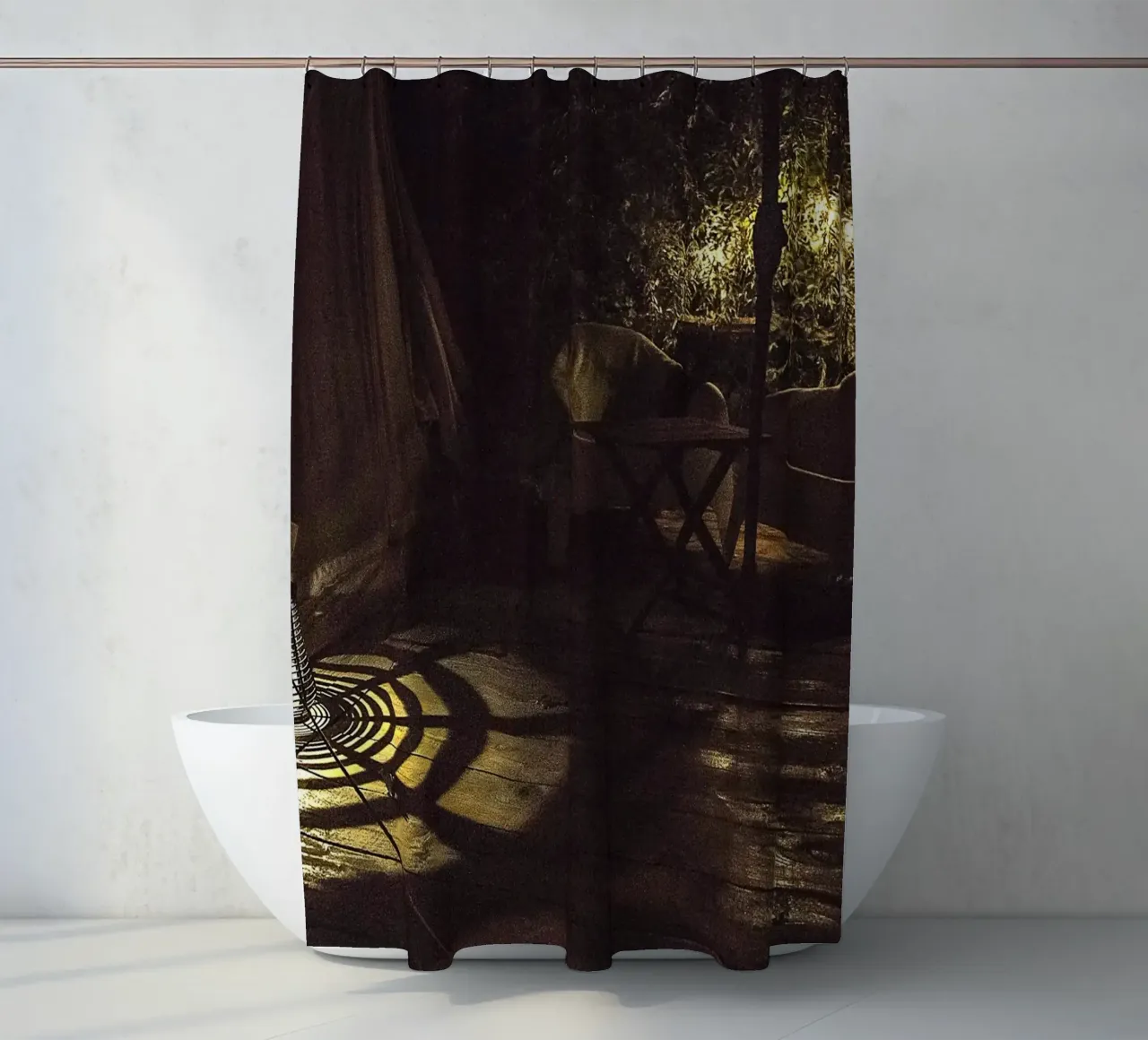 Nachtlicht schaduwen - fine art print douchegordijn van jay