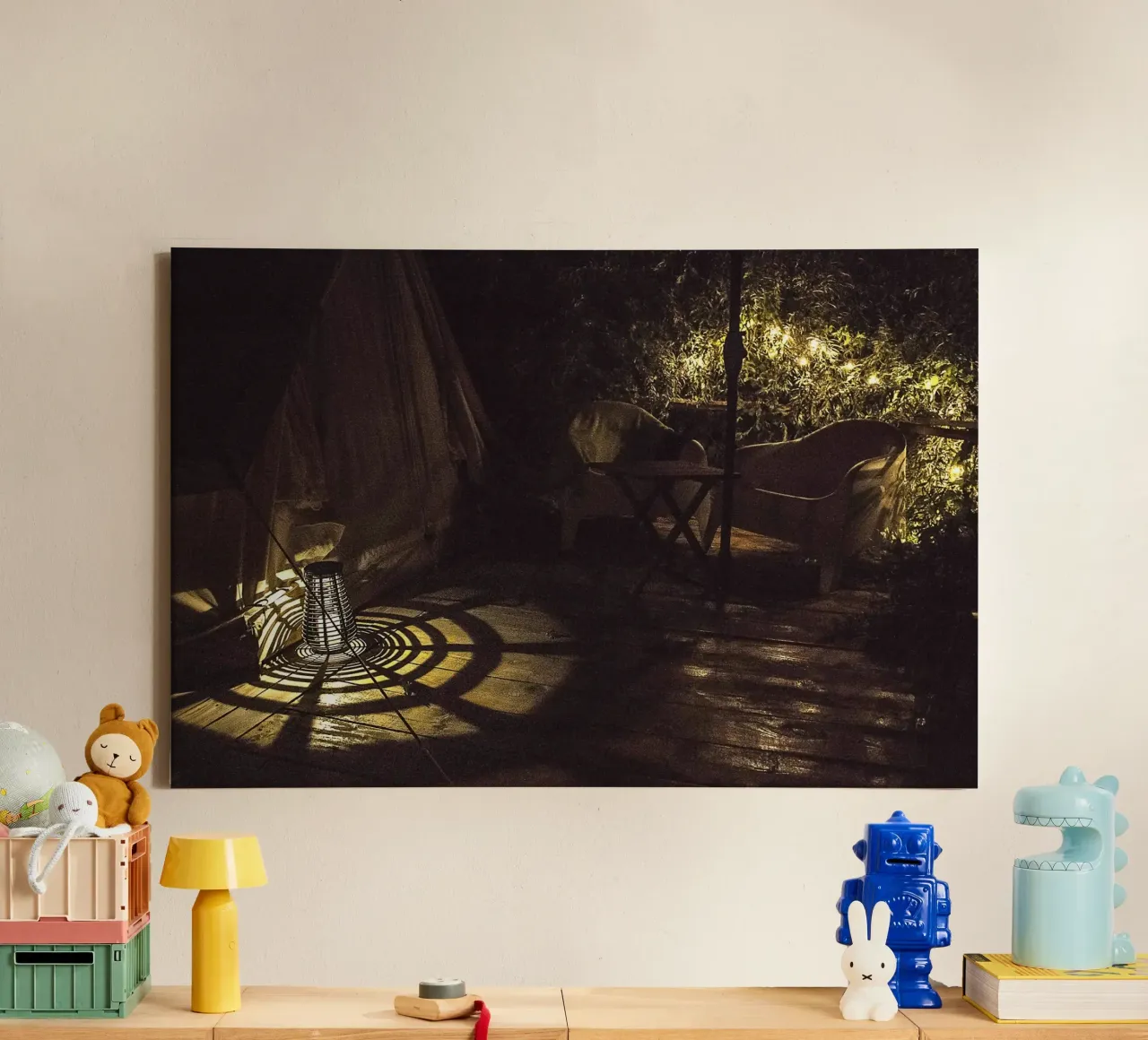 Nachtlicht schaduwen - fine art print canvas van jay