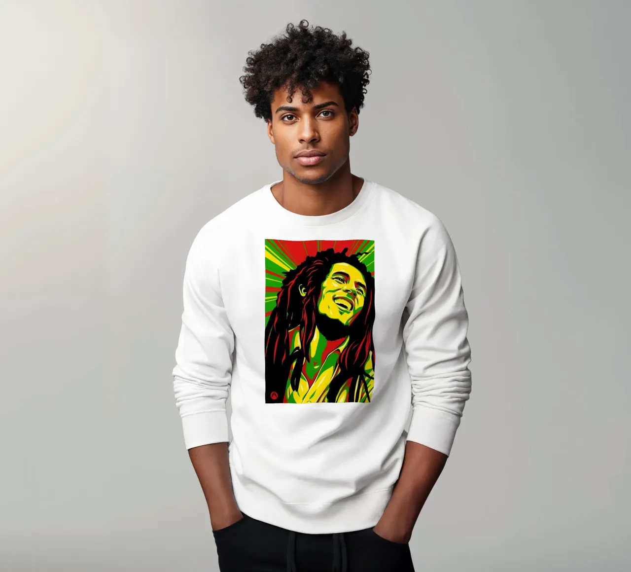 Pop Art Bob Marley felpa da eliouxence