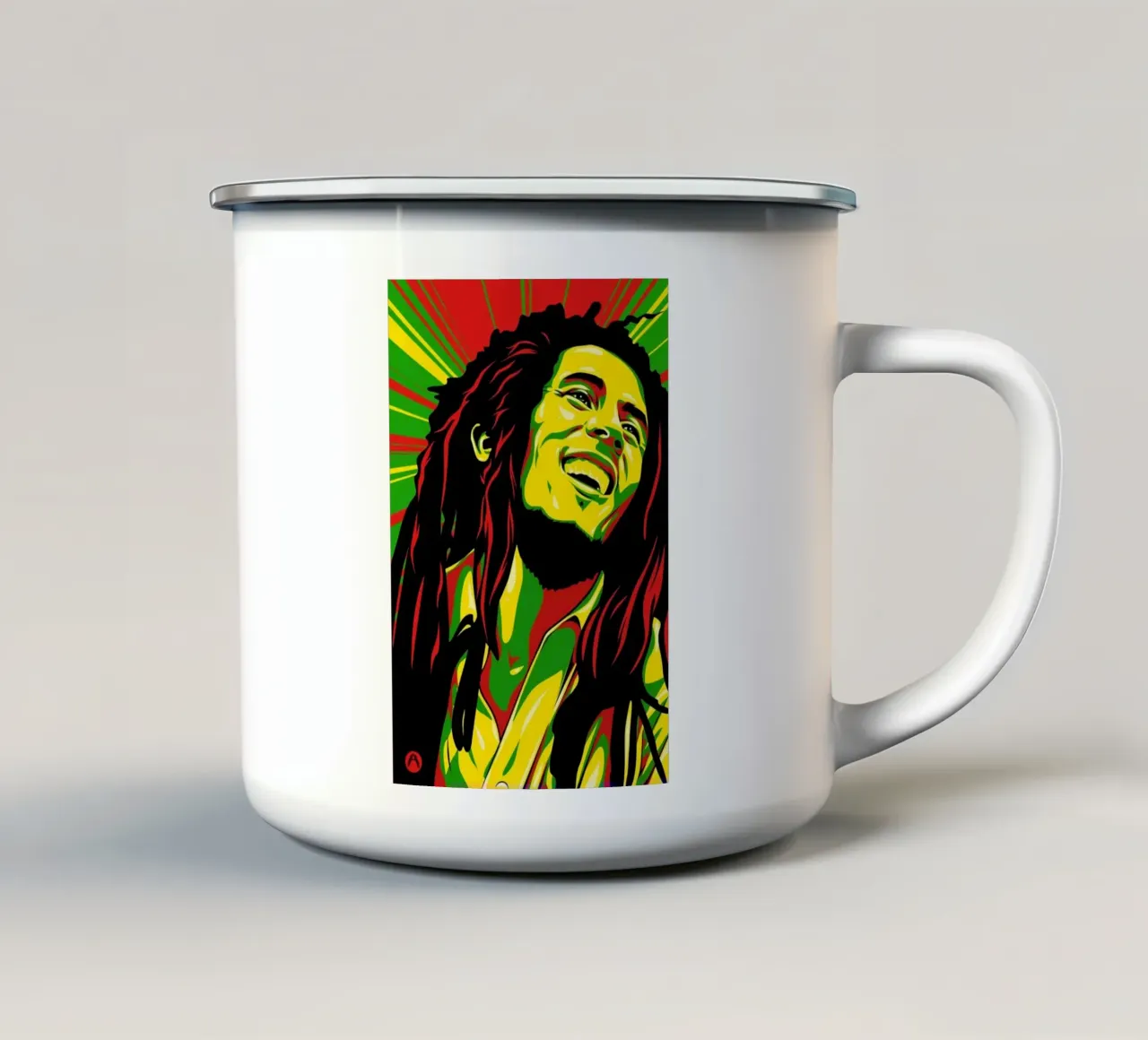 Pop Art Bob Marley tazza in smalto da eliouxence